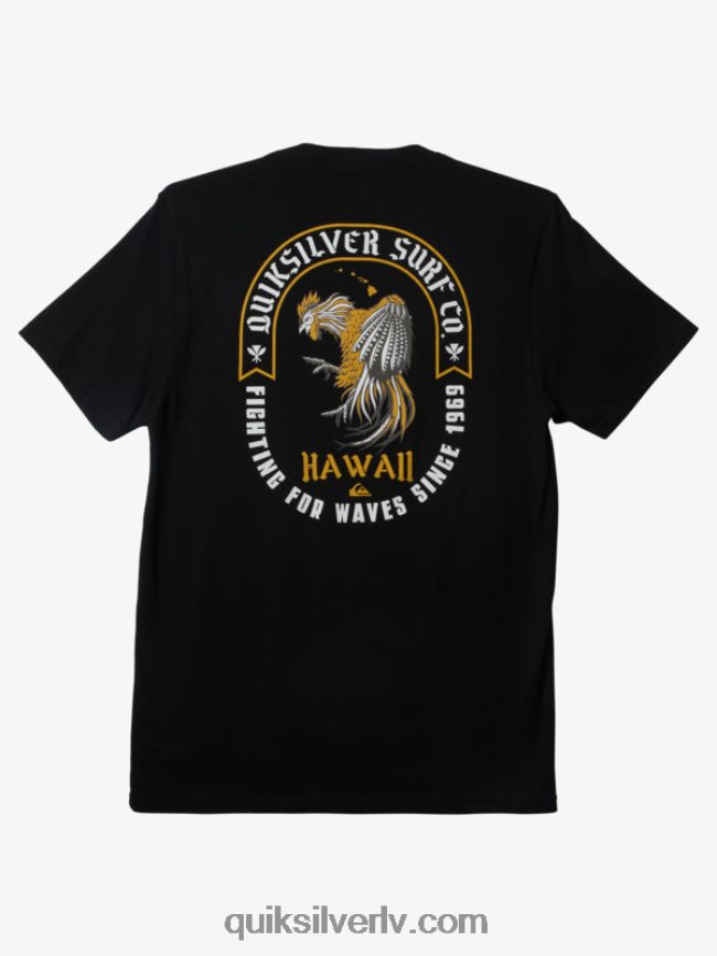 vīriešiem Quiksilver havaju gaiļa karaliskais t-krekls melns 88064R672