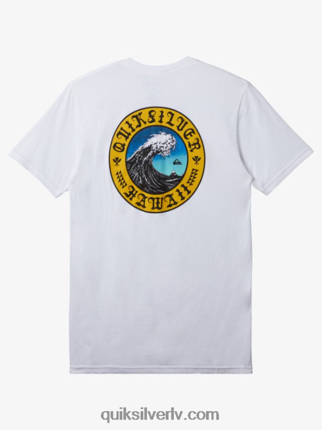 vīriešiem Quiksilver havaju sienas ūdens t-krekls balts 88064R278