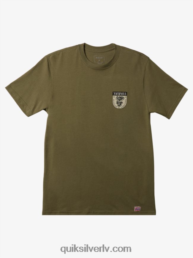 vīriešiem Quiksilver hawaii ikaika shield t-krekls Četrlapu āboliņš 88064R1005