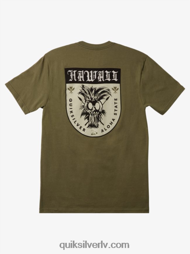 vīriešiem Quiksilver hawaii ikaika shield t-krekls Četrlapu āboliņš 88064R1005