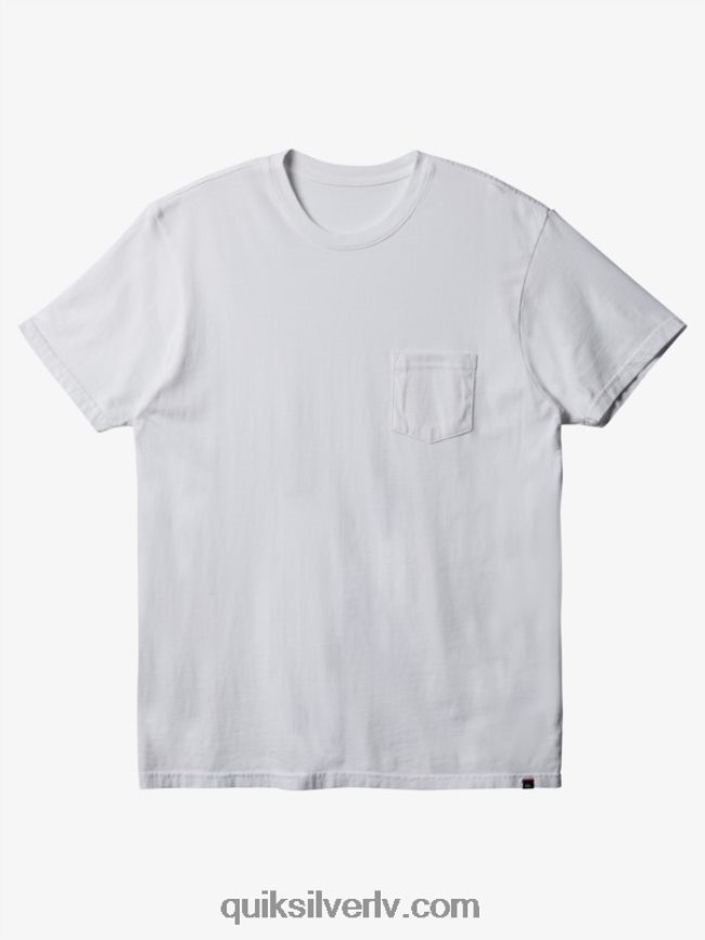vīriešiem Quiksilver ikdienas kabatas t-krekls balts 88064R893