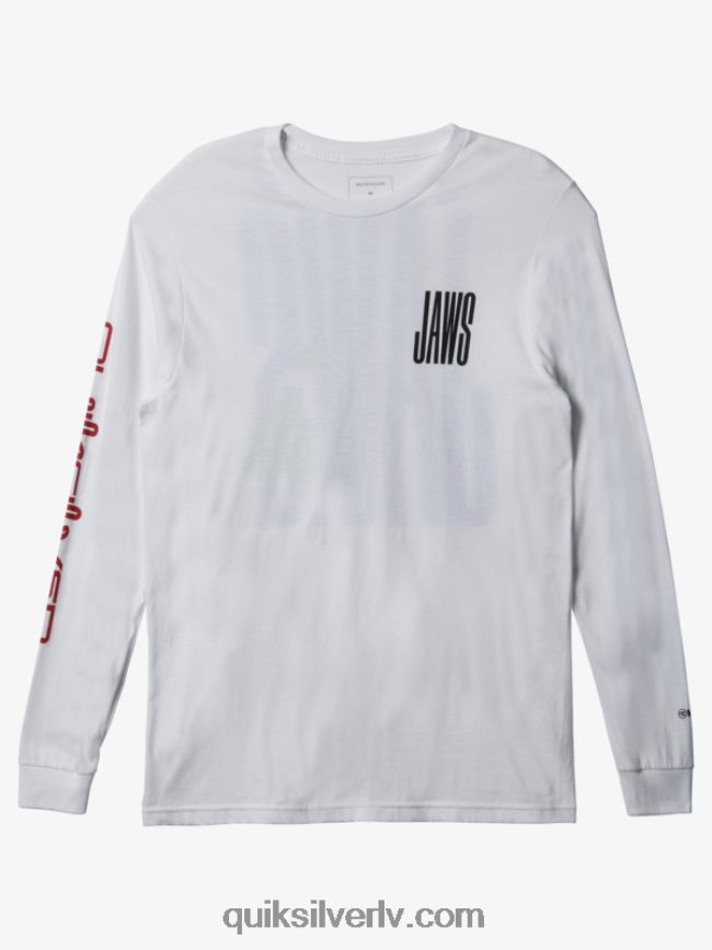 vīriešiem Quiksilver jaws big wave challenge ls t-krekls balts 88064R1425
