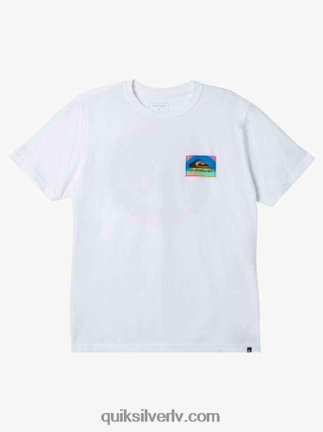 vīriešiem Quiksilver krāsu plūsmas t-krekls balts 88064R1205