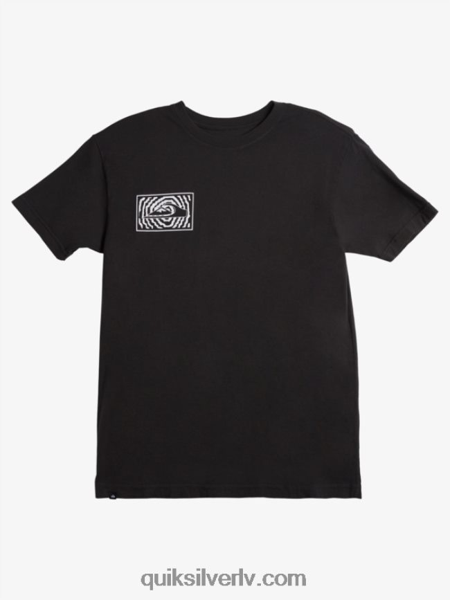 vīriešiem Quiksilver laimīgs t-krekls ar logotipu melns 88064R983