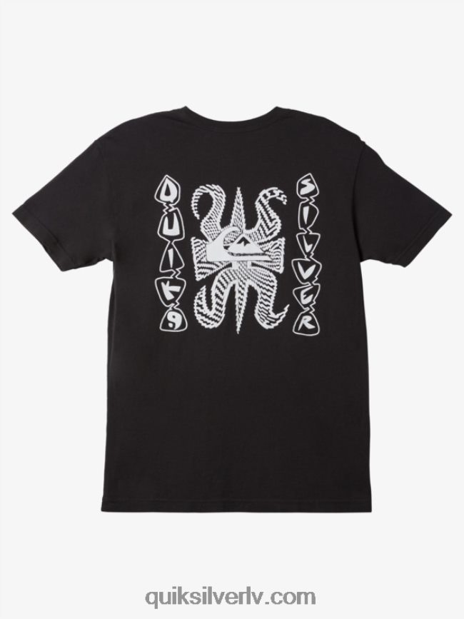 vīriešiem Quiksilver laimīgs t-krekls ar logotipu melns 88064R983
