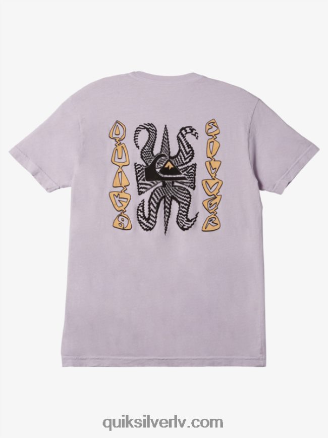 vīriešiem Quiksilver laimīgs t-krekls ar logotipu pasteļa ceriņi 88064R982