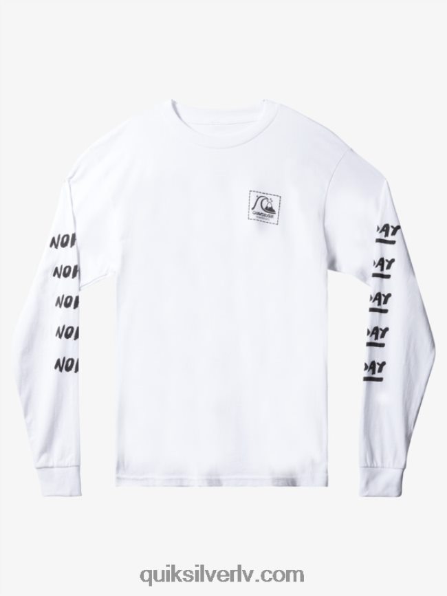 vīriešiem Quiksilver natas tagad t-krekls ar garām piedurknēm balts 88064R1634