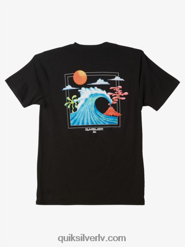 vīriešiem Quiksilver okeāna gultnes t-krekls melns 88064R1476