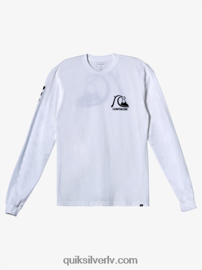 vīriešiem Quiksilver oriģinālais ls t-krekls balts 88064R1001