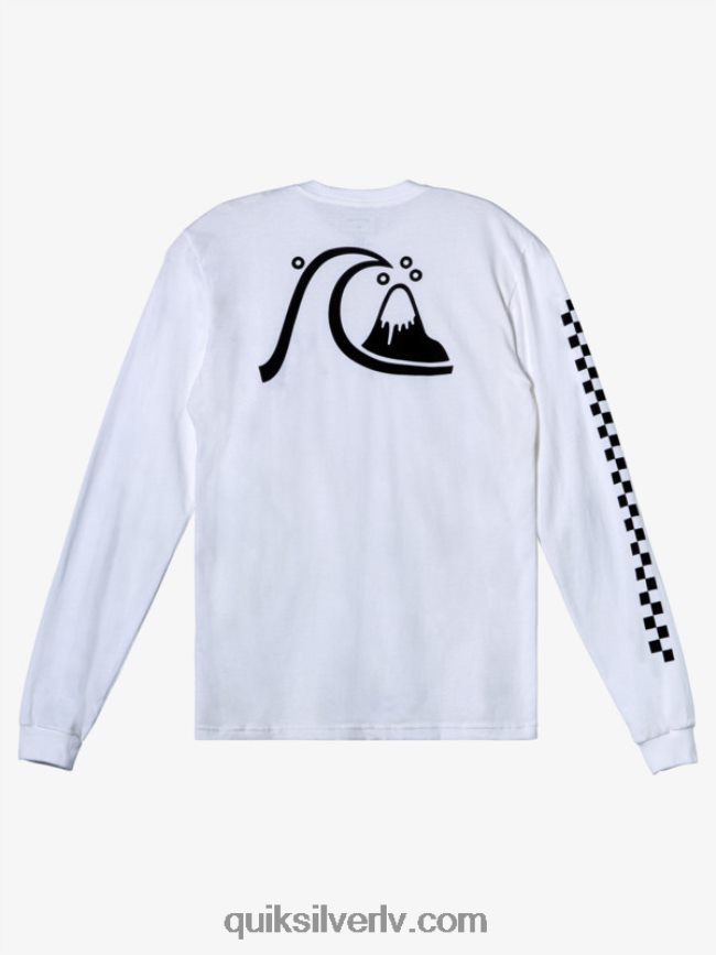 vīriešiem Quiksilver oriģinālais ls t-krekls balts 88064R1001
