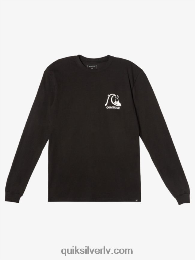 vīriešiem Quiksilver oriģinālais ls t-krekls melns 88064R999