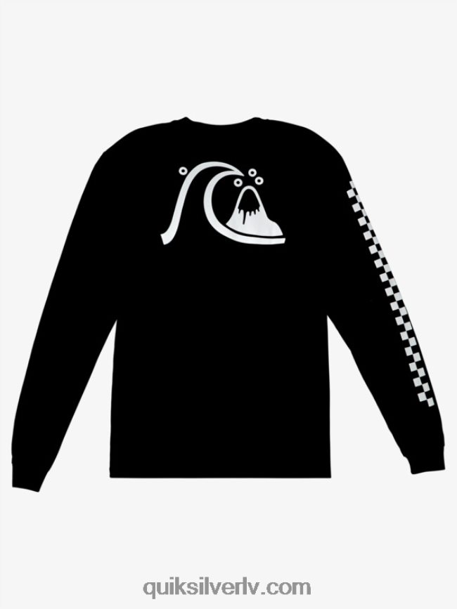 vīriešiem Quiksilver oriģinālais ls t-krekls melns 88064R999