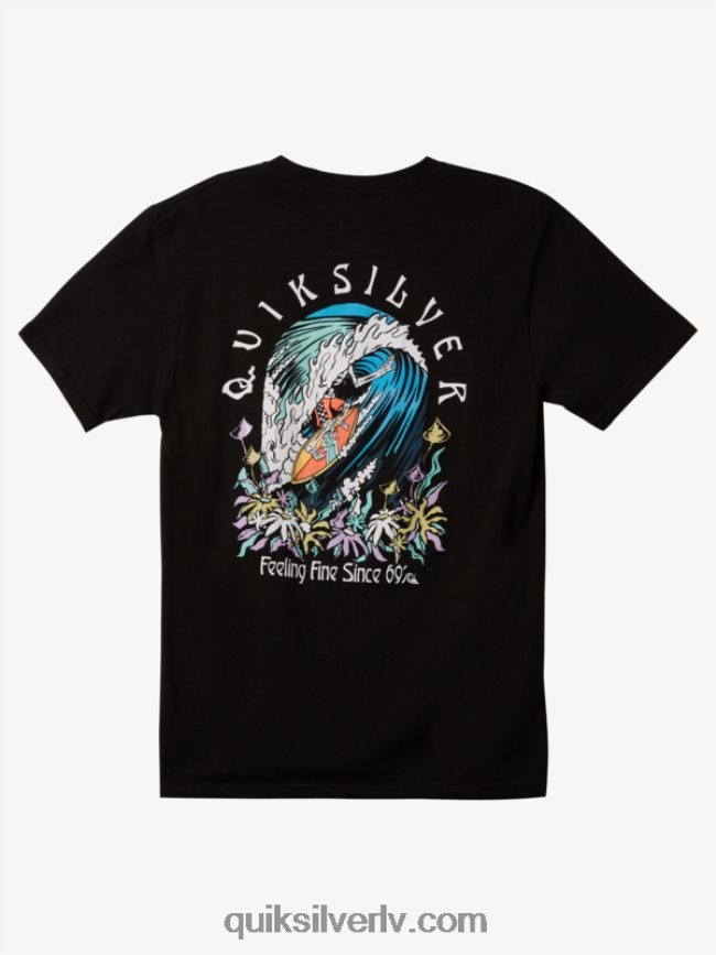 vīriešiem Quiksilver oriģinālais mucas t-krekls melns 88064R1172
