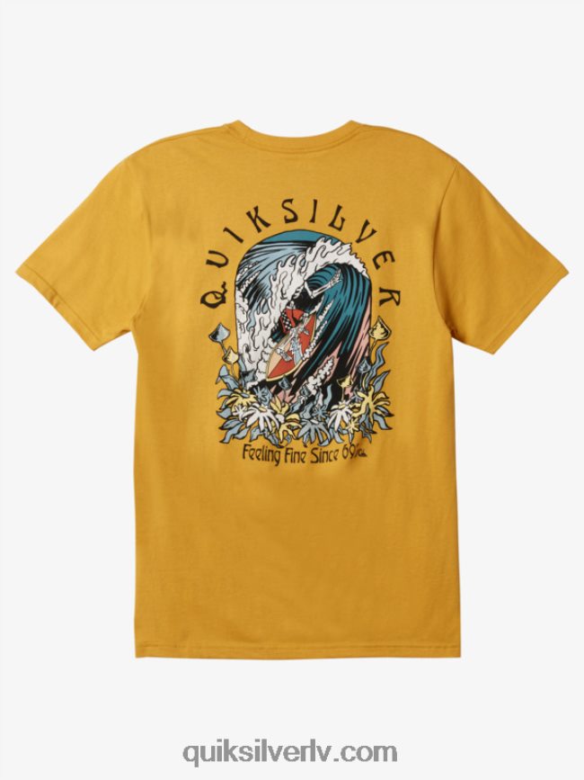 vīriešiem Quiksilver oriģinālais mucas t-krekls spilgts zelts 88064R1171