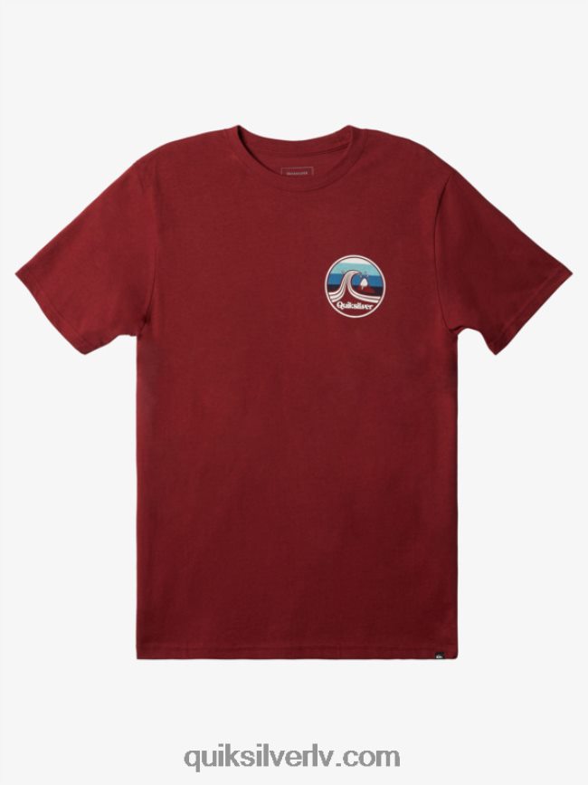 vīriešiem Quiksilver ostas t-krekls rubīna vīns 88064R1512