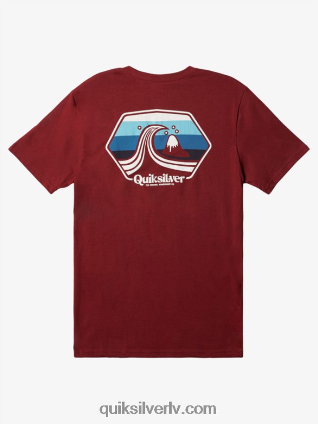 vīriešiem Quiksilver ostas t-krekls rubīna vīns 88064R1512
