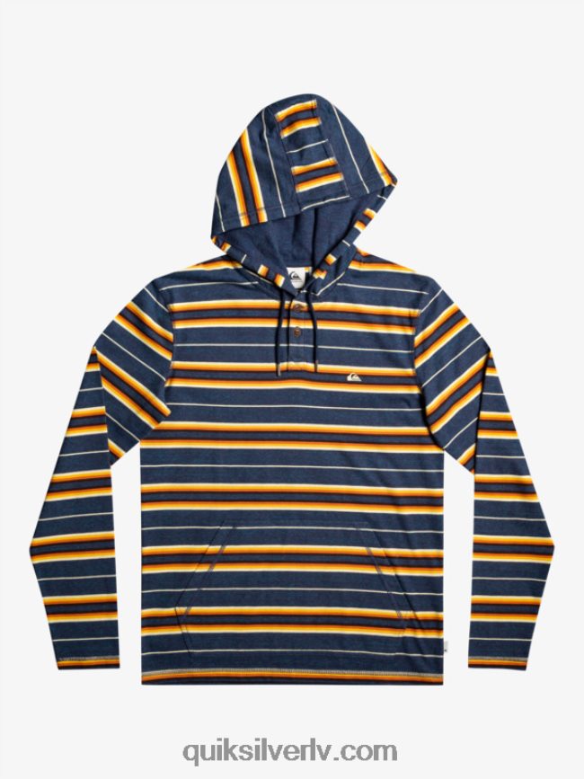 vīriešiem Quiksilver pēdējā iespēja t-krekls ar kapuci garām piedurknēm zīmotnes pēdējās iespējas svītra 88064R1862