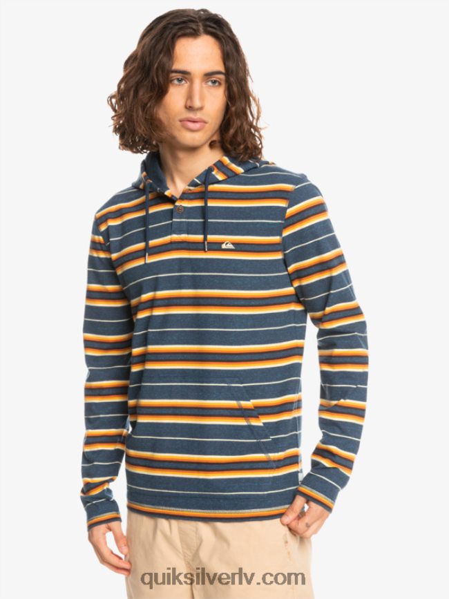 vīriešiem Quiksilver pēdējā iespēja t-krekls ar kapuci garām piedurknēm zīmotnes pēdējās iespējas svītra 88064R1862