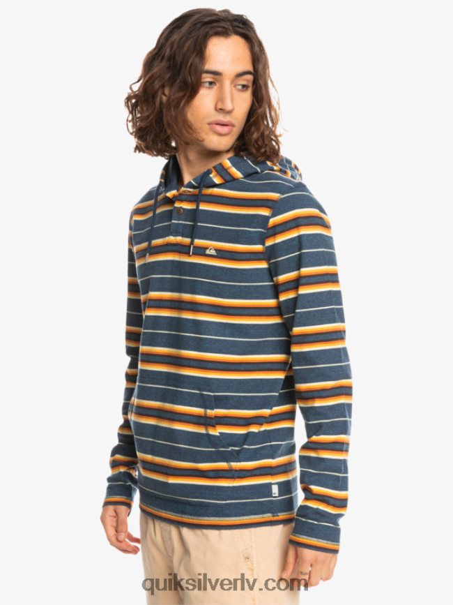 vīriešiem Quiksilver pēdējā iespēja t-krekls ar kapuci garām piedurknēm zīmotnes pēdējās iespējas svītra 88064R1862