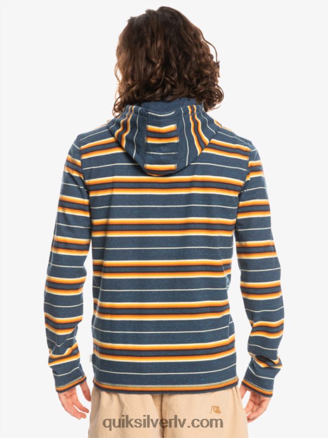 vīriešiem Quiksilver pēdējā iespēja t-krekls ar kapuci garām piedurknēm zīmotnes pēdējās iespējas svītra 88064R1862