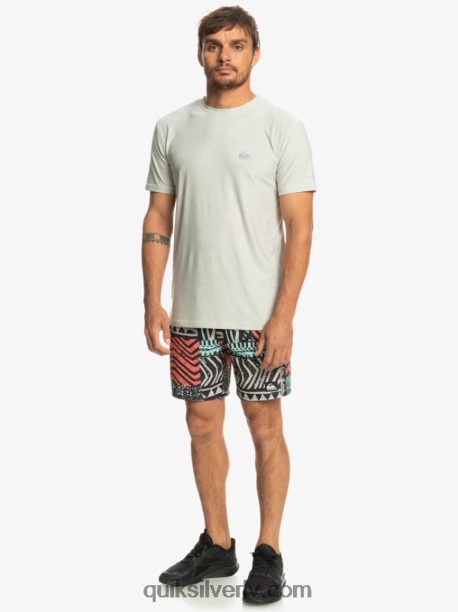 vīriešiem Quiksilver piekrastes skrējēja t-krekls pelēki violets virši 88064R1329