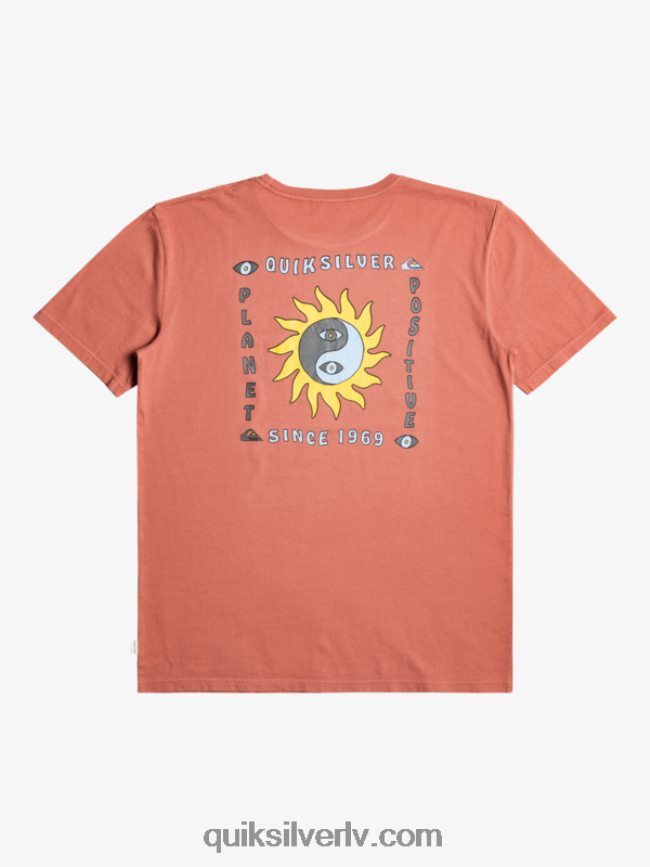 vīriešiem Quiksilver planētas pozitīvais t-krekls marsala 88064R1339