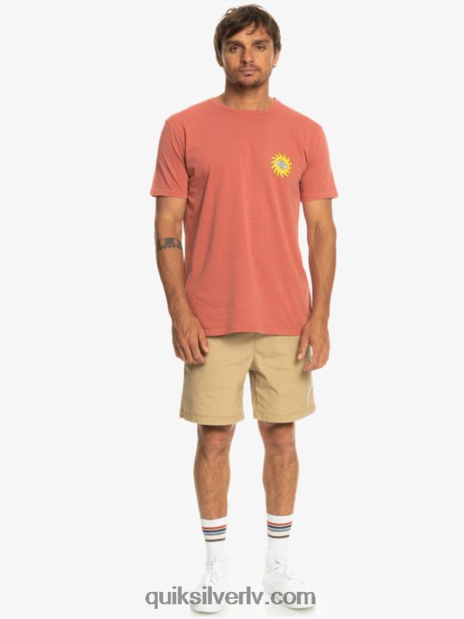 vīriešiem Quiksilver planētas pozitīvais t-krekls marsala 88064R1339