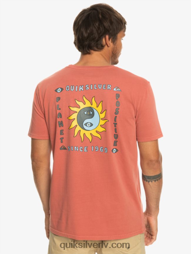 vīriešiem Quiksilver planētas pozitīvais t-krekls marsala 88064R1339
