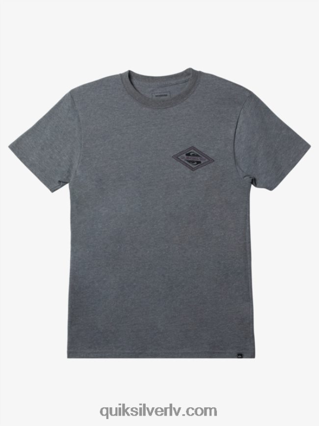 vīriešiem Quiksilver reversa logotipa mod t-krekls vidēji pelēki virši 88064R1198