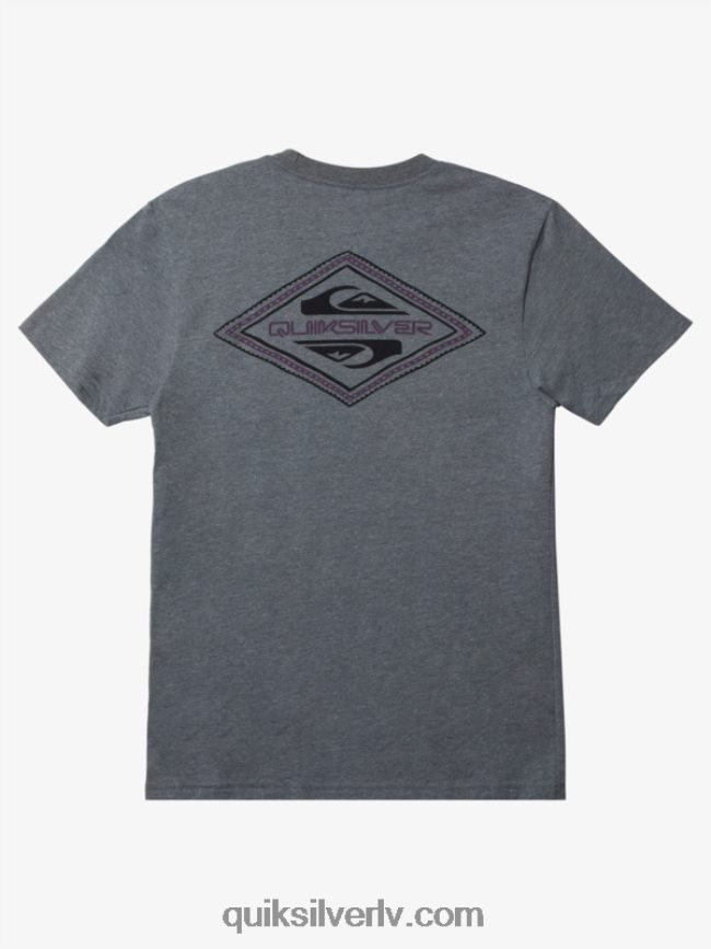 vīriešiem Quiksilver reversa logotipa mod t-krekls vidēji pelēki virši 88064R1198