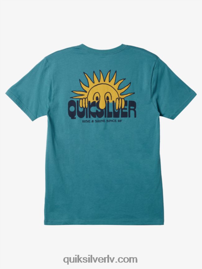 vīriešiem Quiksilver rise & shine t-krekls Bretaņas zilā 88064R1117