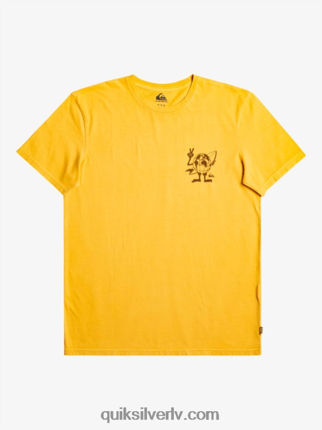 vīriešiem Quiksilver slēpto ziņojumu t-krekls zelta stienis 88064R1761