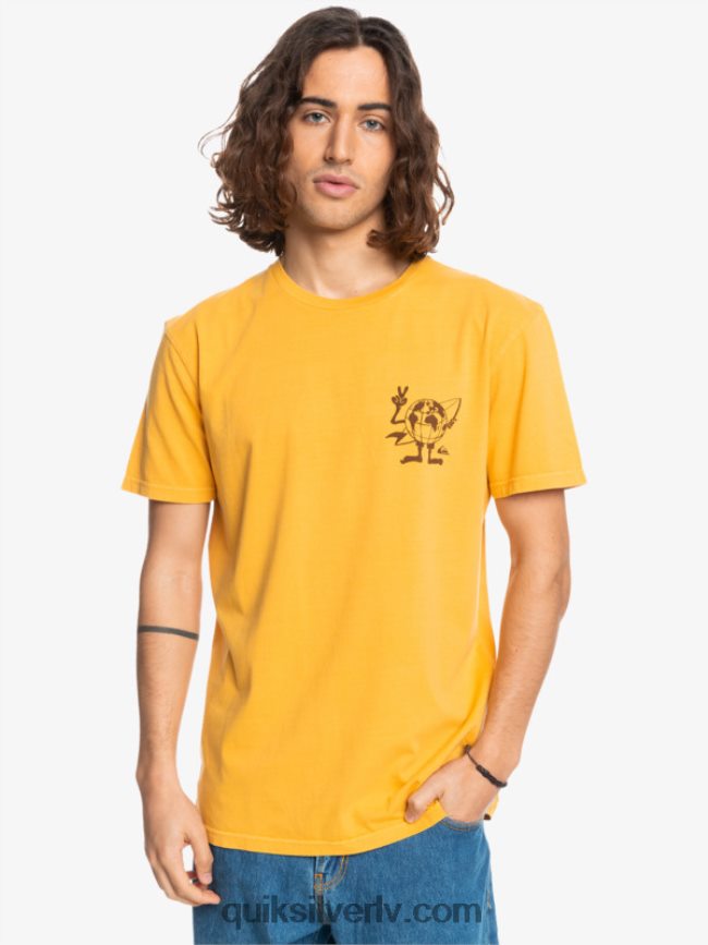 vīriešiem Quiksilver slēpto ziņojumu t-krekls zelta stienis 88064R1761