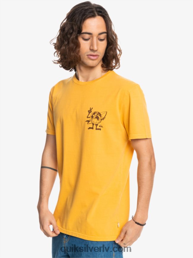 vīriešiem Quiksilver slēpto ziņojumu t-krekls zelta stienis 88064R1761