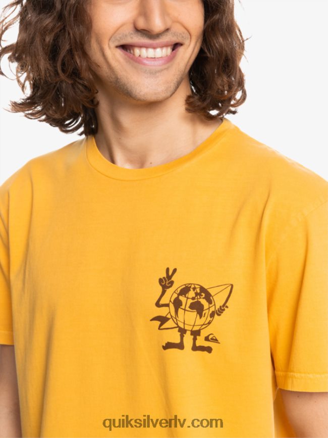 vīriešiem Quiksilver slēpto ziņojumu t-krekls zelta stienis 88064R1761