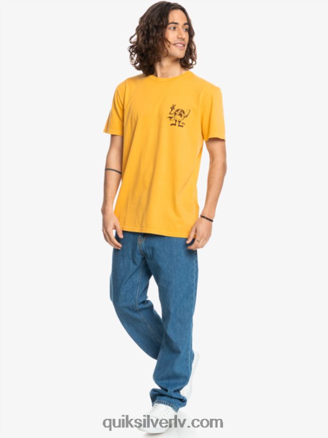 vīriešiem Quiksilver slēpto ziņojumu t-krekls zelta stienis 88064R1761