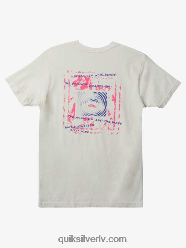 vīriešiem Quiksilver starptautiskais pasaules spēku t-krekls antīki balts 88064R598