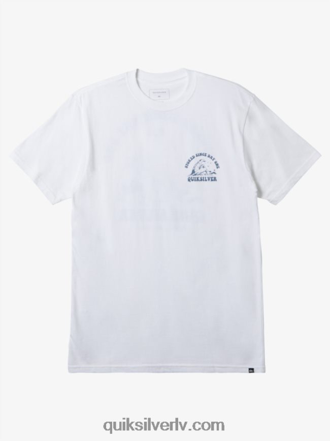 vīriešiem Quiksilver stoked kopš pirmās dienas t-krekls balts 88064R230