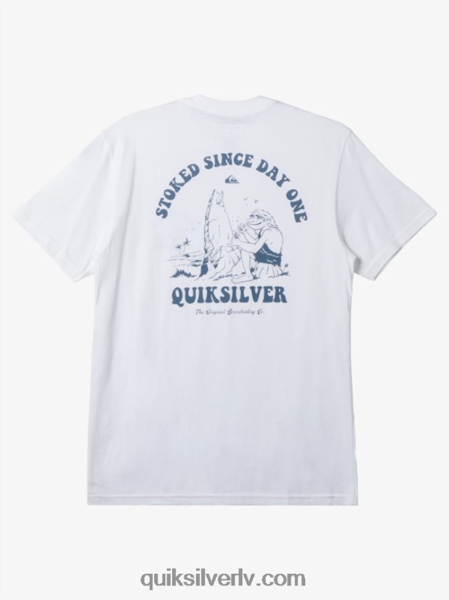 vīriešiem Quiksilver stoked kopš pirmās dienas t-krekls balts 88064R230