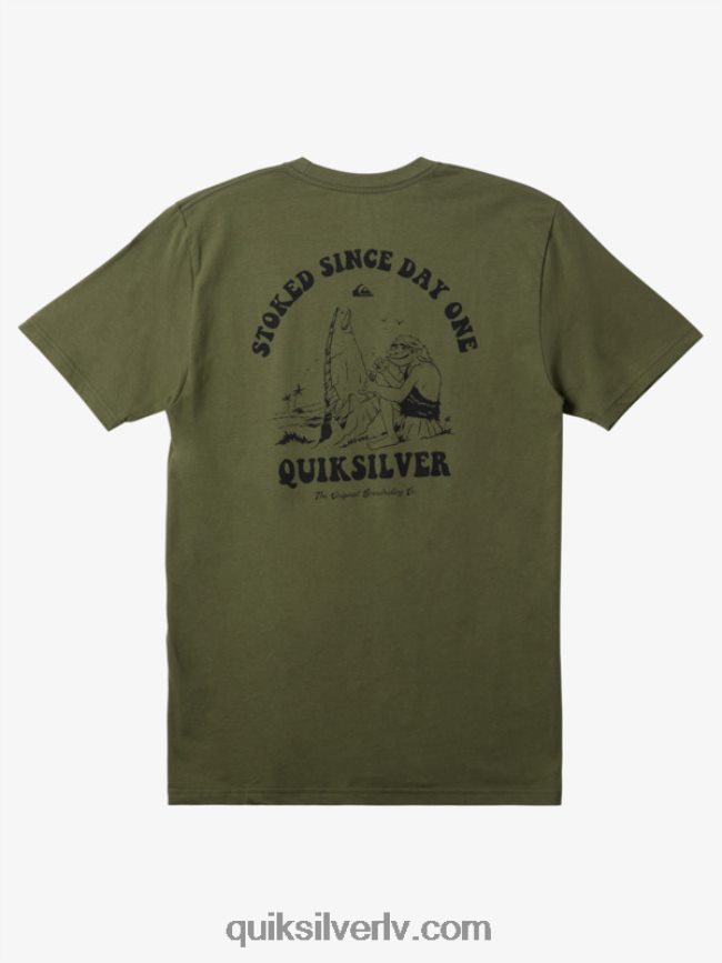 vīriešiem Quiksilver stoked kopš pirmās dienas t-krekls Četrlapu āboliņš 88064R231