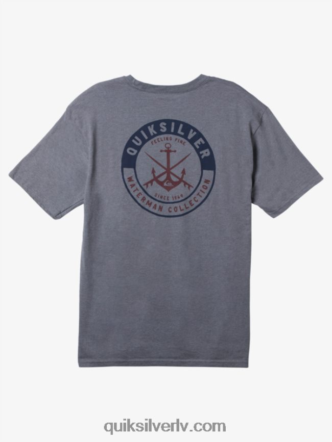 vīriešiem Quiksilver waterman carefree sessions t-krekls vidēji pelēki virši 88064R1483