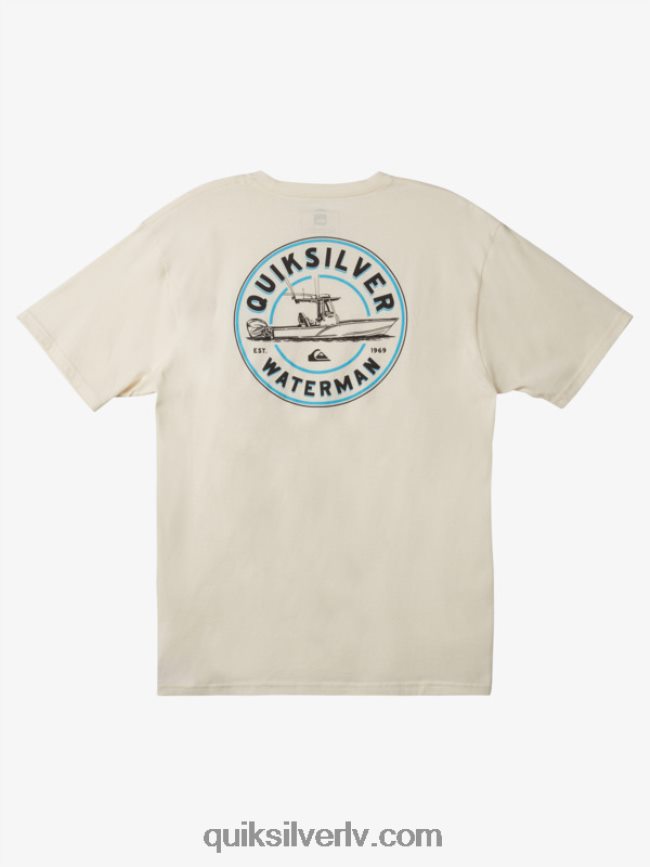 vīriešiem Quiksilver waterman qs outboarder t-krekls antīki balts 88064R1481