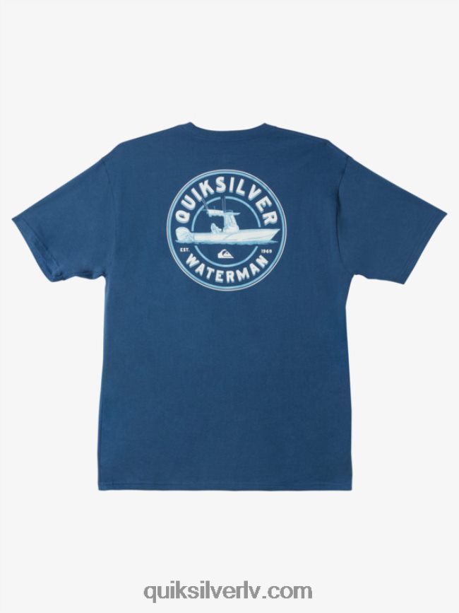 vīriešiem Quiksilver waterman qs outboarder t-krekls praporščiks zils 88064R1482