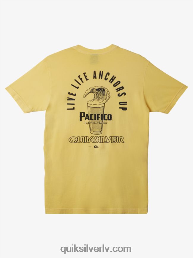 vīriešiem Quiksilver x Pacifico necīnieties ar putuplasta t-kreklu zelts 88064R12