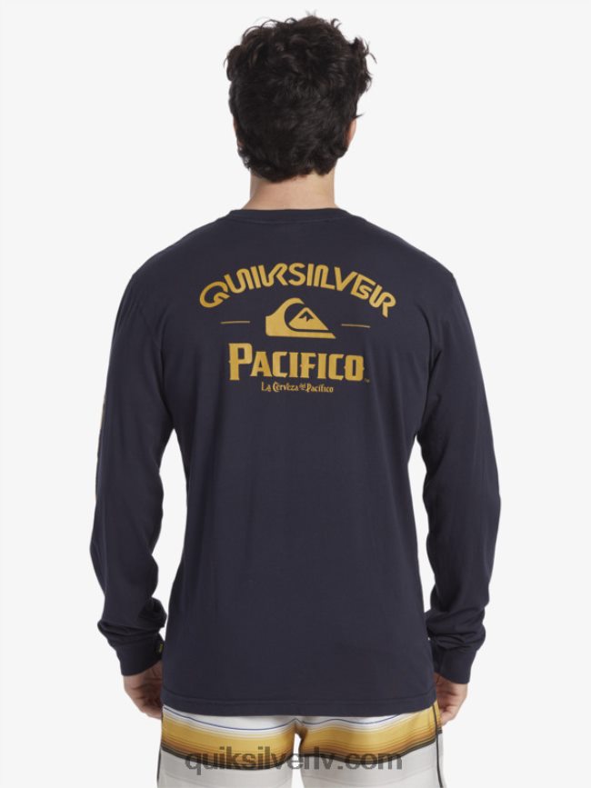 vīriešiem Quiksilver x Pacifico taisns šāvēja t-krekls ar garām piedurknēm jūras žakete 88064R6