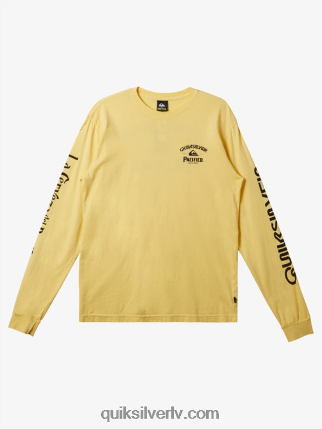 vīriešiem Quiksilver x Pacifico taisns šāvēja t-krekls ar garām piedurknēm zelts 88064R5