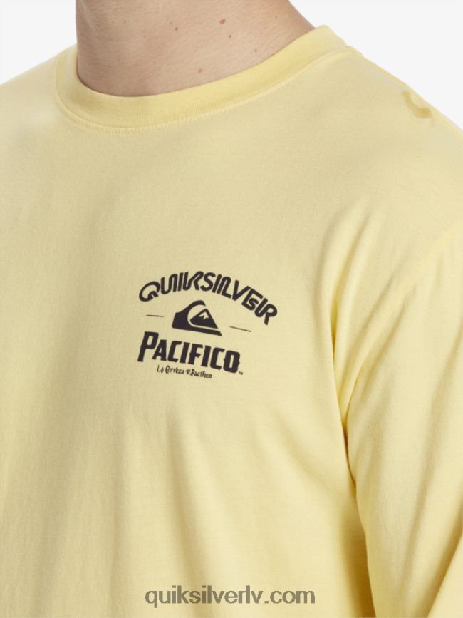 vīriešiem Quiksilver x Pacifico taisns šāvēja t-krekls ar garām piedurknēm zelts 88064R5