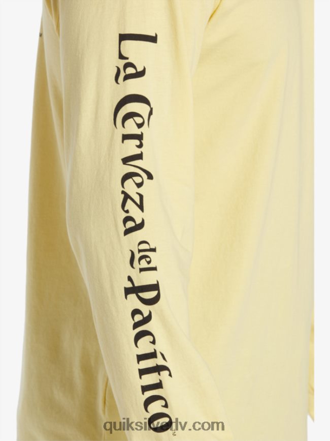 vīriešiem Quiksilver x Pacifico taisns šāvēja t-krekls ar garām piedurknēm zelts 88064R5