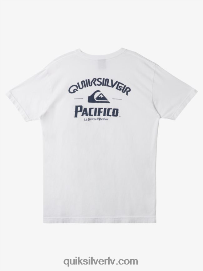 vīriešiem Quiksilver x Pacifico taisns šāvēja t-krekls balts 88064R7