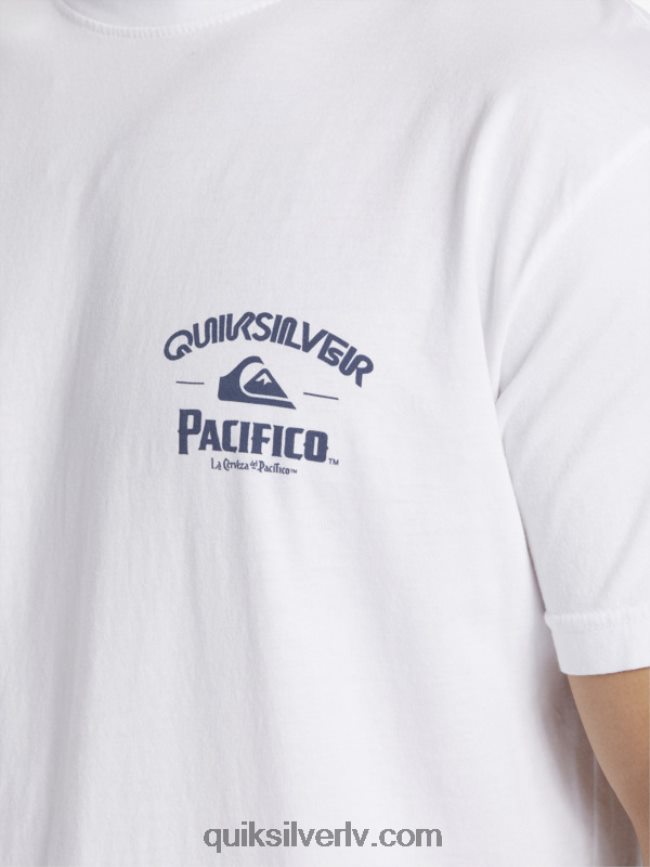 vīriešiem Quiksilver x Pacifico taisns šāvēja t-krekls balts 88064R7